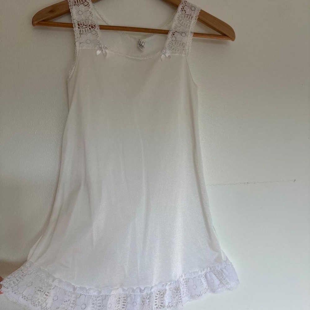 Vintage White Lace Vandiora Slip Dress Kids Size 10 Princesscore Coquette Mexico